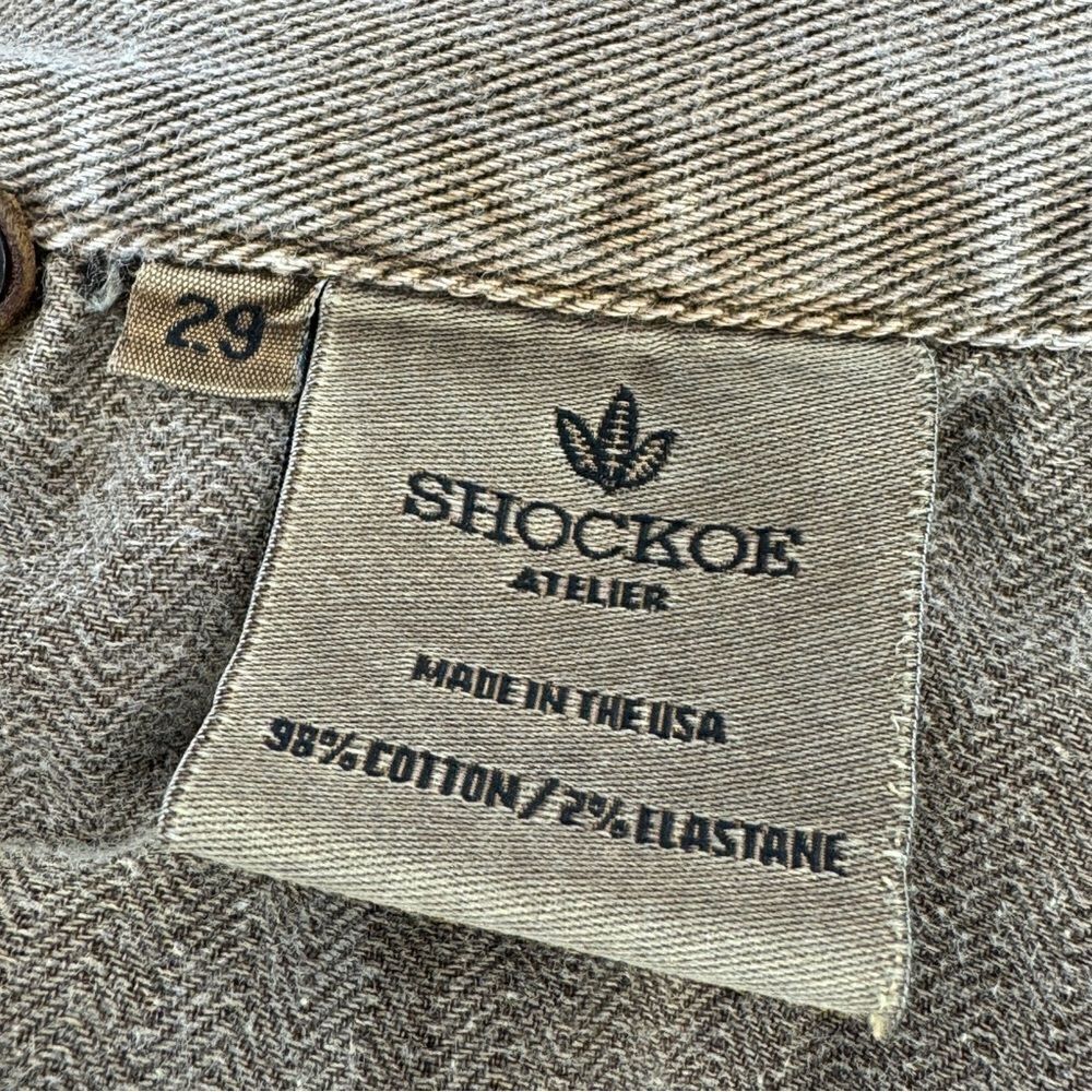 Shockoe Atelier Jeans Men‎ 29 Slim Earthwood Button Fly Straight  Taupe Beige - Picture 9 of 11